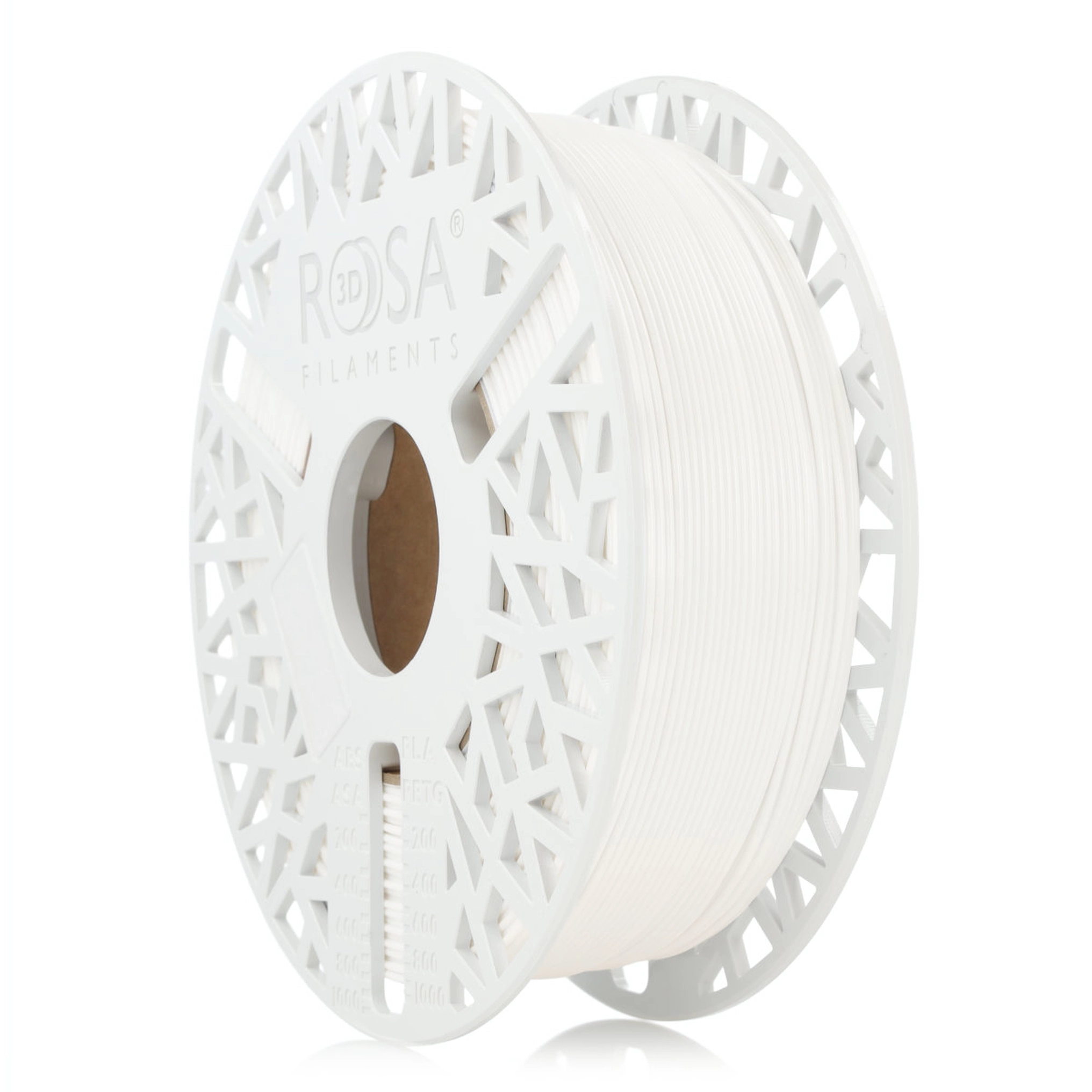 Filament techniczny PETG-PTFE Rosa 3D biały – szpula filamentu do elementów ruchomych